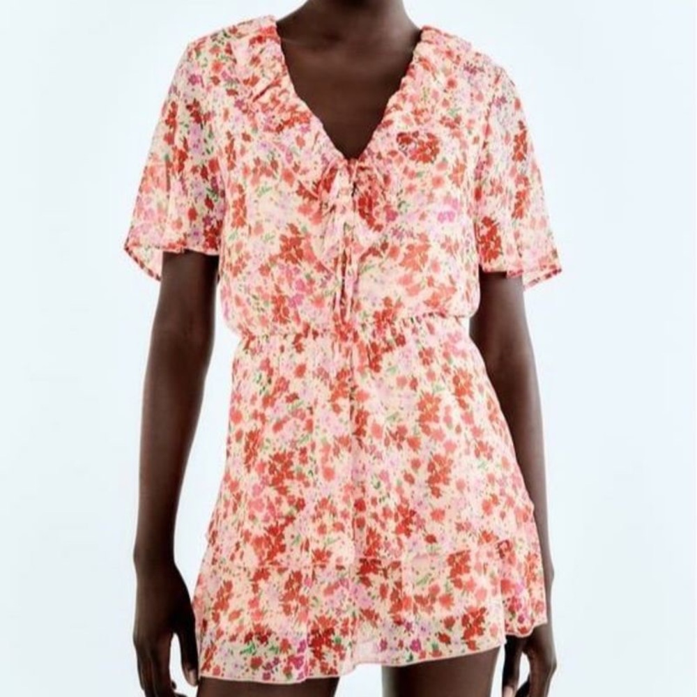 Zara | Floral Ruffle Playsuit